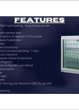 Napoleon Alfresco Outdoor Fridge - Single Door - Opens Right Bar Fridges Napoleon   