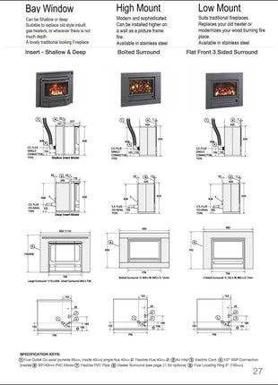 Archer Gas Log Fire | IS700 | Charcoal Finish Gas Log Fire Archer