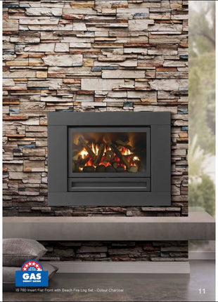 Archer Gas Log Fire | IS700 | Charcoal Finish Gas Log Fire Archer