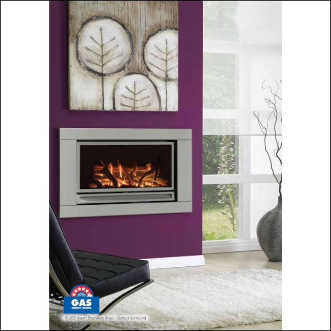 Archer Gas Log Fire | IS700 | Stainless Finish Gas Log Fire Archer