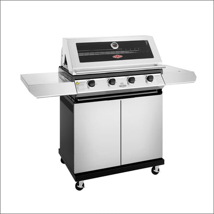 BeefEater 1200 Series 4 burner BBQ & trolley with side burner | stainless steel Gas Barbecues BeefEater Barbecues   