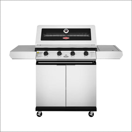 BeefEater 1200 Series 4 burner BBQ & trolley with side burner | stainless steel Gas Barbecues BeefEater Barbecues   
