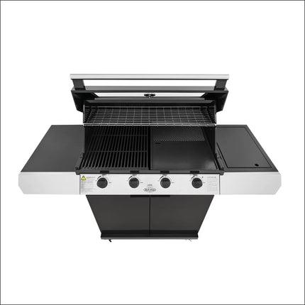 BeefEater 1200 Series 4 burner BBQ & trolley with side burner - black enamel Gas Barbecues BeefEater Barbecues   