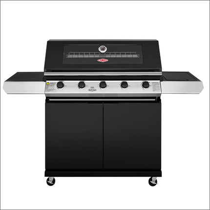 BeefEater 1200 Series 5 burner BBQ & trolley with side burner | black enamel Gas Barbecues BeefEater Barbecues   
