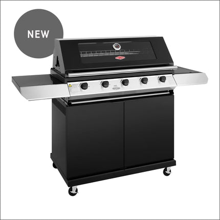 BeefEater 1200 Series 5 burner BBQ & trolley with side burner | black enamel Gas Barbecues BeefEater Barbecues   