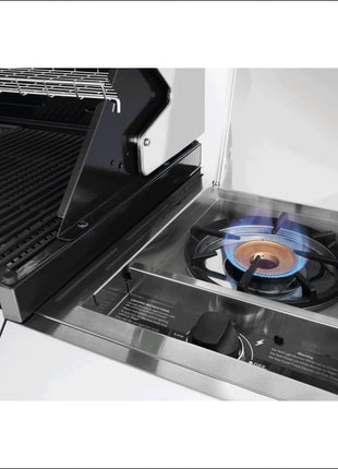 BeefEater 1200 Series 5 Burner BBQ & Trolley with Side Burner | Stainless Steel Gas Barbecues BeefEater Barbecues   