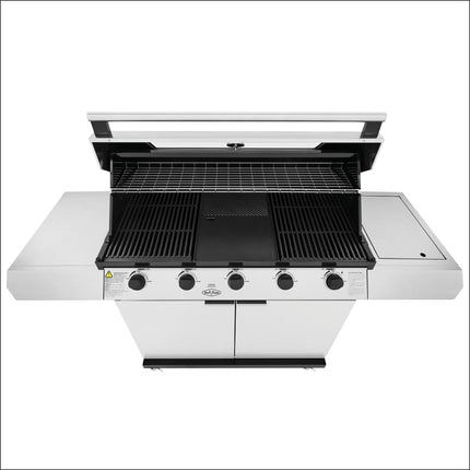 BeefEater 1200 Series 5 Burner BBQ & Trolley with Side Burner | Stainless Steel Gas Barbecues BeefEater Barbecues   
