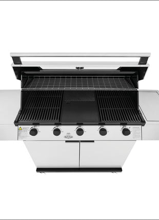 BeefEater 1200 Series 5 Burner BBQ & Trolley with Side Burner | Stainless Steel Gas Barbecues BeefEater Barbecues   
