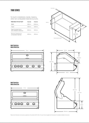 Beefeater 7000 Classic 4 burner built In BBQ | stainless steel Inbuilt Barbecues BeefEater Barbecues   