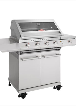 7000 Classic 4 burner BBQ | side burner & trolley | stainless steel Gas Barbecues BeefEater Barbecues   