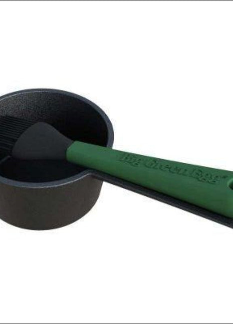 Cast Iron Sauce Pot with Basting Brush Accessories for Barbeques Big Green Egg - BGE   