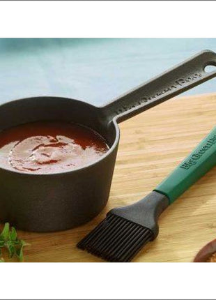 Cast Iron Sauce Pot with Basting Brush Accessories for Barbeques Big Green Egg - BGE   