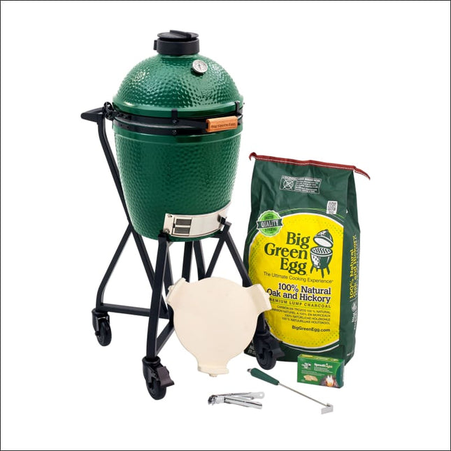 Medium Big Green Egg in an intEGGrated Nest+Handler Package Charcoal Barbecues Big Green Egg - BGE   