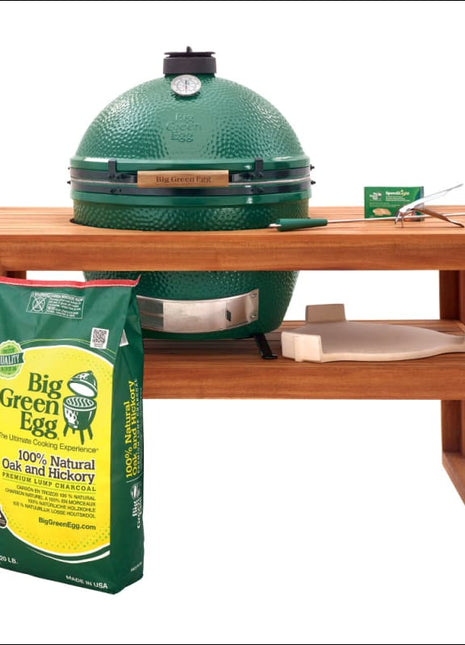 Big Green Egg | XL Acacia Table Bundle Charcoal Barbecues Big Green Egg - BGE   