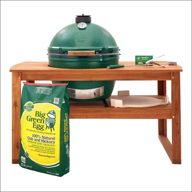 Big Green Egg | XL Acacia Table Bundle Charcoal Barbecues Big Green Egg - BGE   