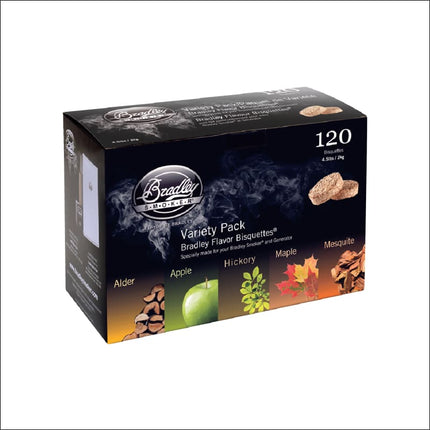 Bradley Smoker Wood Bisquettes, 5 Flavour Variety Pack Accessories for Barbeques Hark   