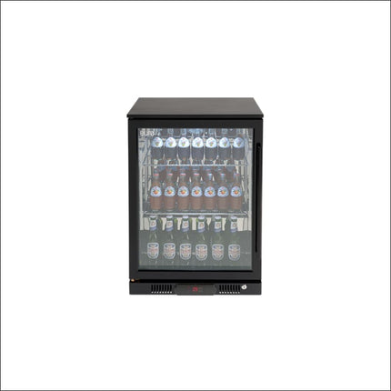 Euro | 138L Single Glass Door Beverage Cooler (Matte Black) Backyard Kitchens Euro   