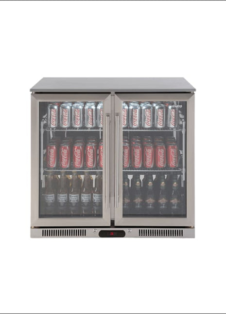 Euro | 208L Double Door Stainless Steel Beverage Cooler Backyard Kitchens Euro   