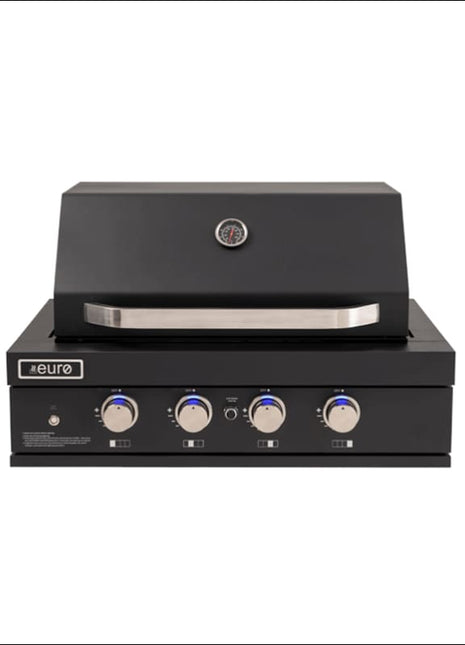 Euro | 4 Burner Black Built-In BBQ Backyard Kitchens Euro   