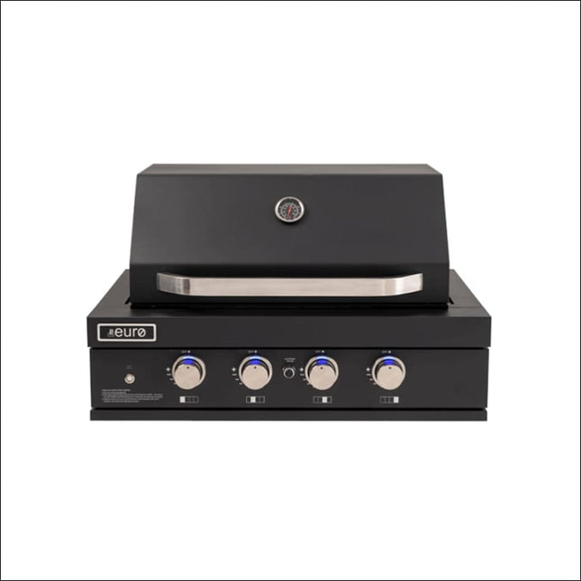 Euro | 4 Burner Black Built-In BBQ Backyard Kitchens Euro   