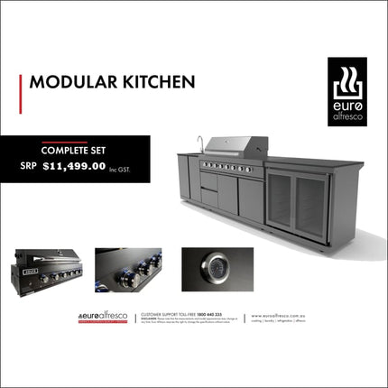 Euro Alfresco Modular Outdoor Kitchen - 3.37 metres  Euro   