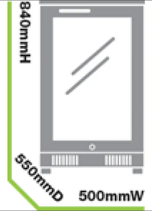 Gasmate Nova Premium One Door Bar Fridge - 97L (Model BFR1088) for Outdoor Use Backyard Kitchens Gasmate