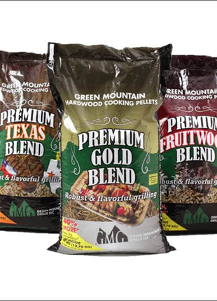 GMG Premium Hardwood Pellets - Texas Blend 12.7kg Bag Barbecue Fuel Green Mountain Grills GMG   