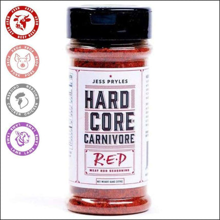 Hardcore Carnivore Red BBQ Rubs and Sauces The Que Club   