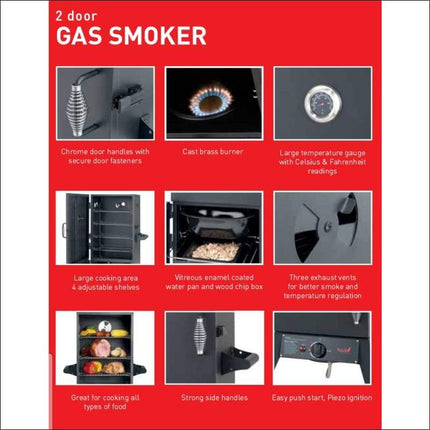 Hark Two Door Gas Smoker BBQ Smokers and Pellet Grills Hark   