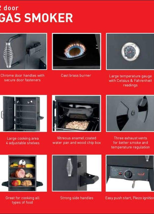 Hark Two Door Gas Smoker BBQ Smokers and Pellet Grills Hark   