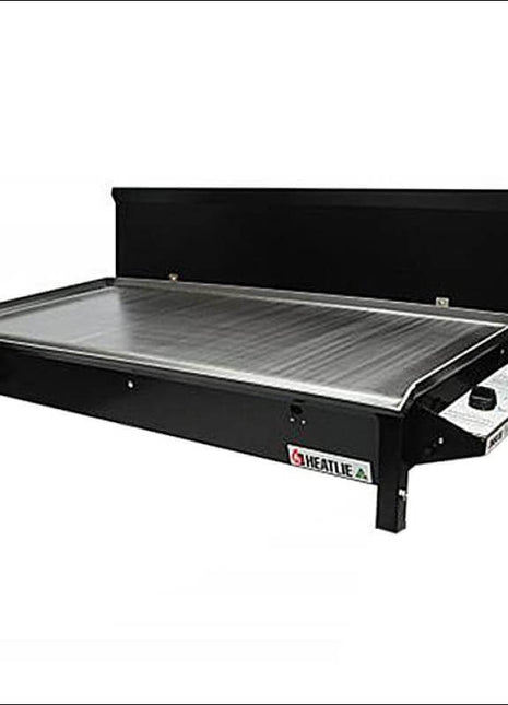 Heatlie 1150 Powder Coated | INBUILT flat plate bbq with lid Gas Barbecues Heatlie Black 5mm Mild Steel LPG