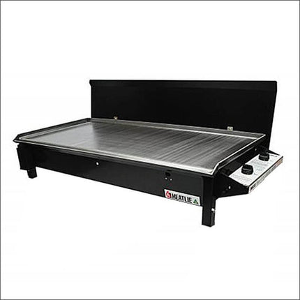 Heatlie 1150 Powder Coated Black | INBUILT flat plate bbq with lid Gas Barbecues Heatlie   