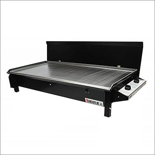 Heatlie 1150 Powder Coated Built-In Flat Plate BBQ with Lid Gas Barbecues Heatlie Black 5mm Mild Steel LPG
