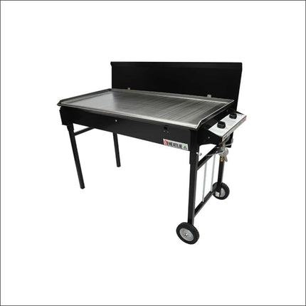Heatlie 1150 Powder Coated Black | MOBILE Flat Plate BBQ with lid Gas Barbecues Heatlie   