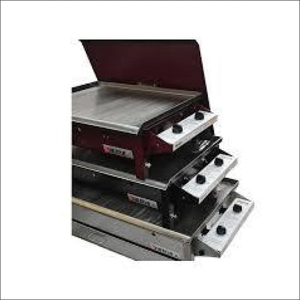 Heatlie 1150 Powder Coated Claret | MOBILE Flat Plate BBQ with lid Gas Barbecues Heatlie   