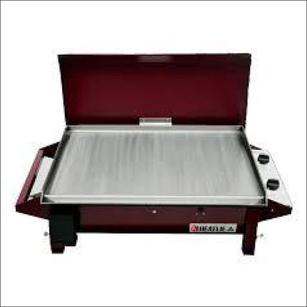 Heatlie 1150 Powder Coated Claret | MOBILE Flat Plate BBQ with lid Gas Barbecues Heatlie   
