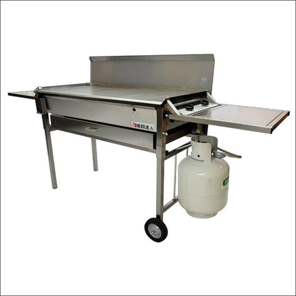 Heatlie 1150 Stainless Steel | MOBILE Flat Plate BBQ with lid Gas Barbecues Heatlie   
