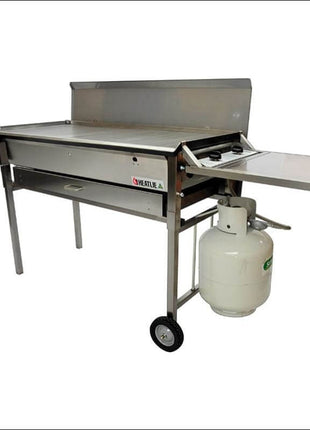 Heatlie 1150 Stainless Steel | MOBILE Flat Plate BBQ with lid Gas Barbecues Heatlie   