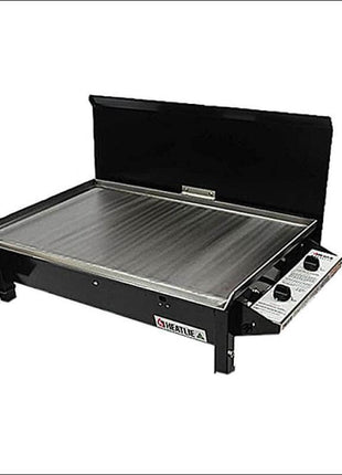 Heatlie 700 Powder Coated | INBUILT flat plate BBQ with lid Gas Barbecues Heatlie Black 5mm Mild Steel LPG