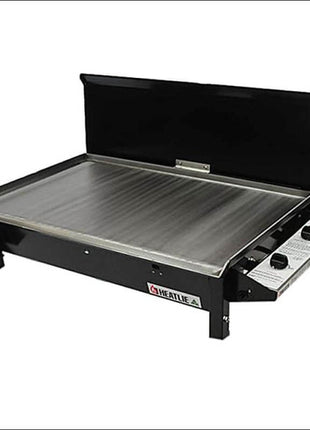 Heatlie 850 Powder Coated | INBUILT flat plate BBQ with lid Gas Barbecues Heatlie Black 5mm Mild Steel LPG
