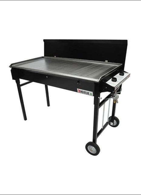 Heatlie 850 Powder Coated | MOBILE Flat Plate BBQ with lid Gas Barbecues Heatlie