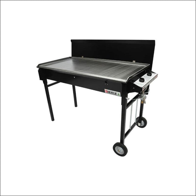 Heatlie 850 Powder Coated Black | MOBILE Flat Plate BBQ with lid Gas Barbecues Heatlie   