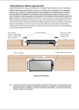 Heatlie 850 Stainless Steel | INBUILT flat plate BBQ with lid Gas Barbecues Heatlie   