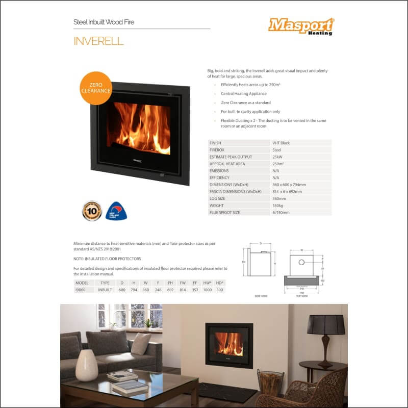 Masport INVERELL Inbuilt - Heats up to 250m² – Hot Things - Barbecues ...