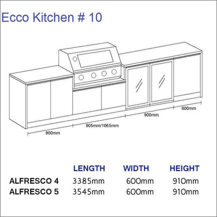Outdoor Kitchen - Ecco 10, up to 3545mm  Hot Things - Barbecues, Heaters, Outdoor Kitchens   