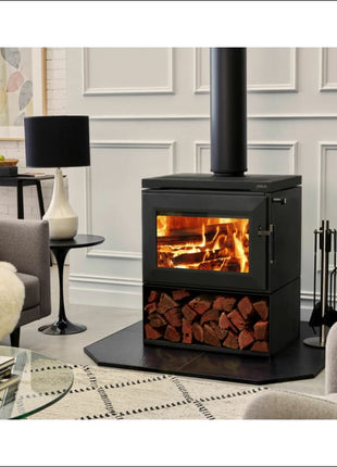 Saxon Blackwood with Wood Storage - Heats up to 300 m² Wood Heater Saxon