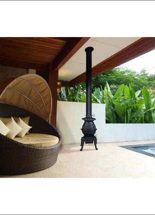 Wood Heater 4.5" FLUE KIT | 4 Metres | Metallic Black | POTBELLY Accessories for Heaters Airgroup   