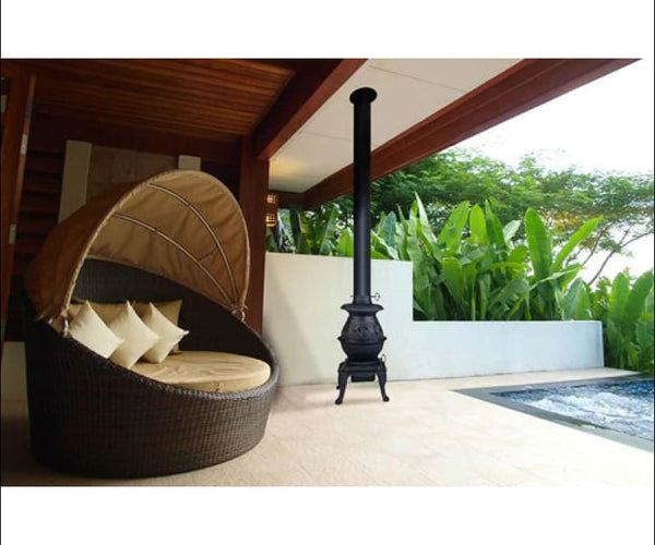 Wood Heater 4.5 FLUE KIT | 4 Metres | Metallic Black | POTBELLY – Hot  Things - Barbecues, Heaters, Outdoor Kitchens