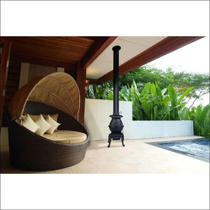 Wood Heater 4.5" FLUE KIT | 4 Metres | Metallic Black | POTBELLY Accessories for Heaters Airgroup   