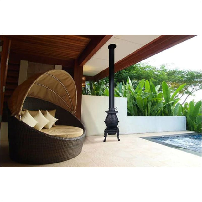 Wood Heater 4.5" FLUE KIT | 4 Metres | Metallic Black | POTBELLY Accessories for Heaters Airgroup   